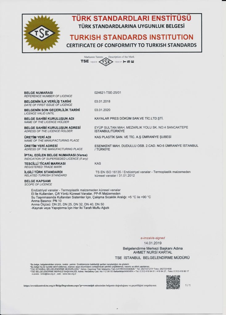 KUGELHÄHNE AUS KUNSTSTOFF (TS EN ISO 16135)